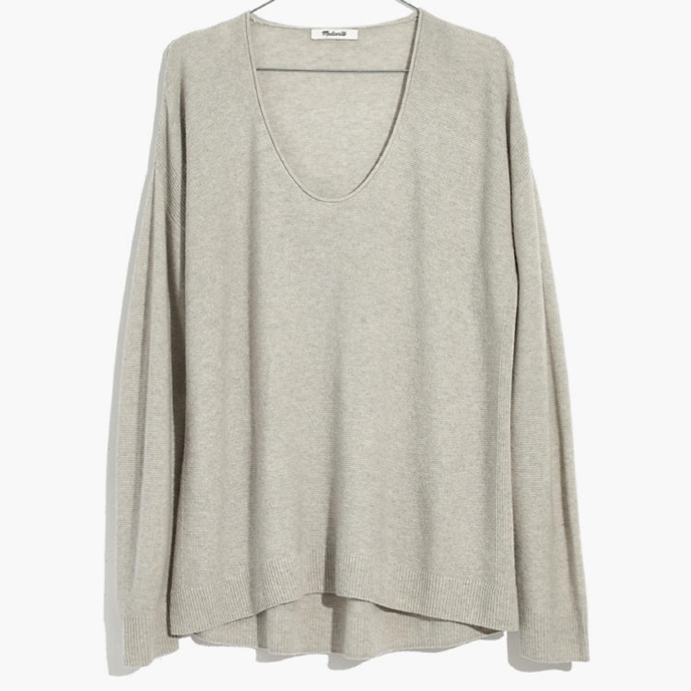 Madewell Light Gray Kimball Pullover Sweater